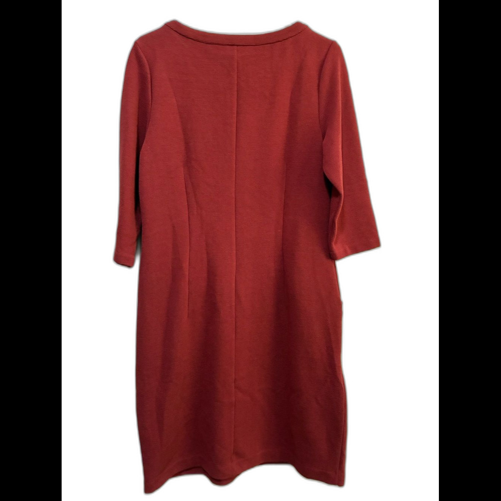 Boden Jasmine Ottoman Shift Dress in a rust red cotton size 10 r - Picture 6 of 6